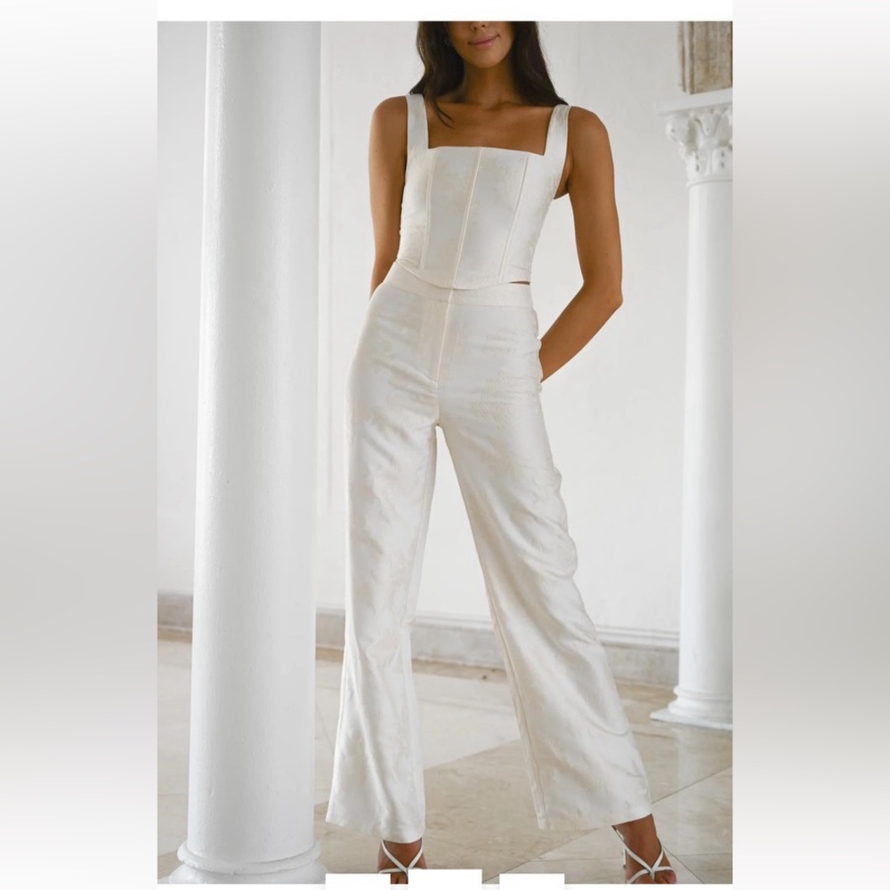 Ivory Square-Neck Jumpsuit